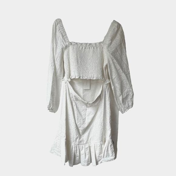 NWT Veronica Beard Denise Smocked Eyelet Mini Dress 10 - Picture 3 of 8